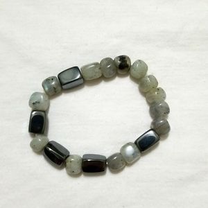 Hematite + labradorite bracelet